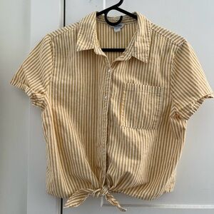 Yellow and White Striped Button Down